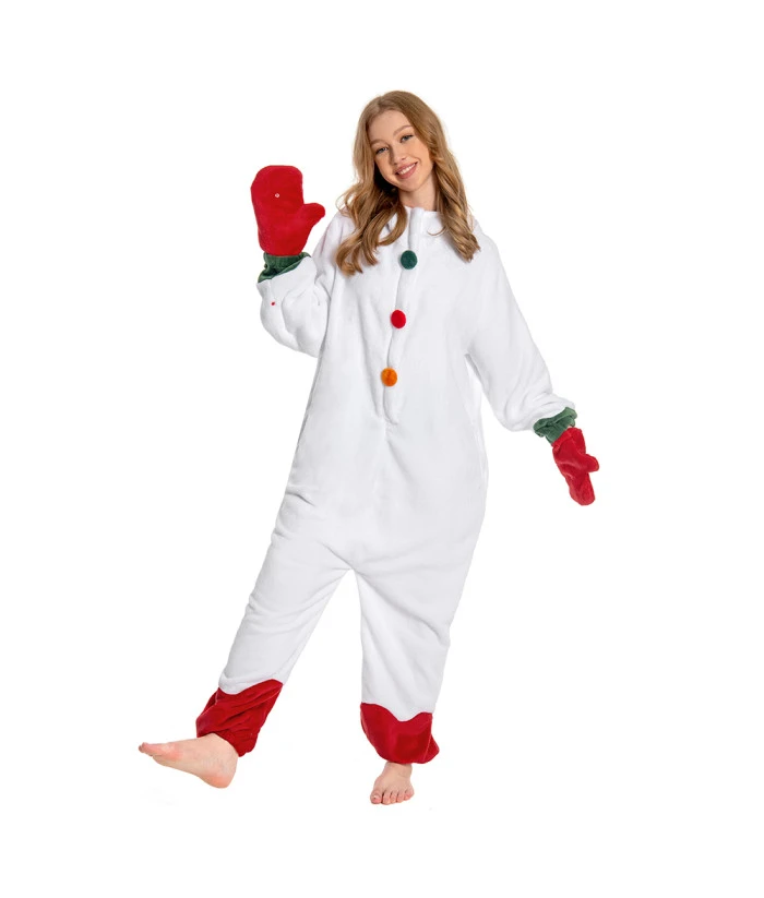 Adult Snowman Pajamas One Piece Jumpsuit Halloween Christmas Cosplay Costume 9 Adult Snowman Pajamas One Piece Jumpsuit Halloween Christmas Cosplay Costume - Image 7