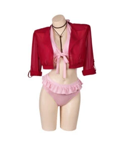 Women Pink Bikini Set Red Cover Swimsuit Sexy Costume
