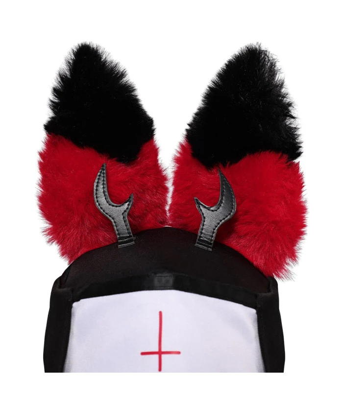 Nun Headscarf With Red Fur Ears Halloween Costume Accessories 7 Nun Headscarf With Red Fur Ears Halloween Costume Accessories - Image 5