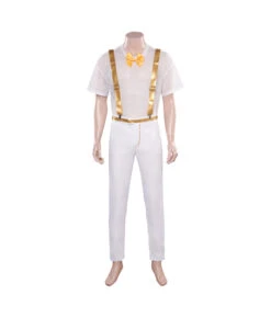 1970s Retro Disco Golden Strip Prom Suit Men Halloween Costume