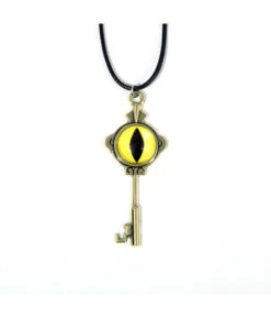 Devil Eye Bronze Key Shape Necklace Halloween Costume Accessories