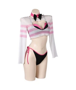 Women Pink And Black Strip Bowtie Bikini Set Swimsuit Halloween Costume 11 Women Pink And Black Strip Bowtie Bikini Set Swimsuit Halloween Costume -Accessories Shop Angel20Dust20Hazbin20Hotel20Original20Design20Women20Pink20And20Black20Bikini20Set20Swimsuit20Cosplay20Costume4 700x823 1