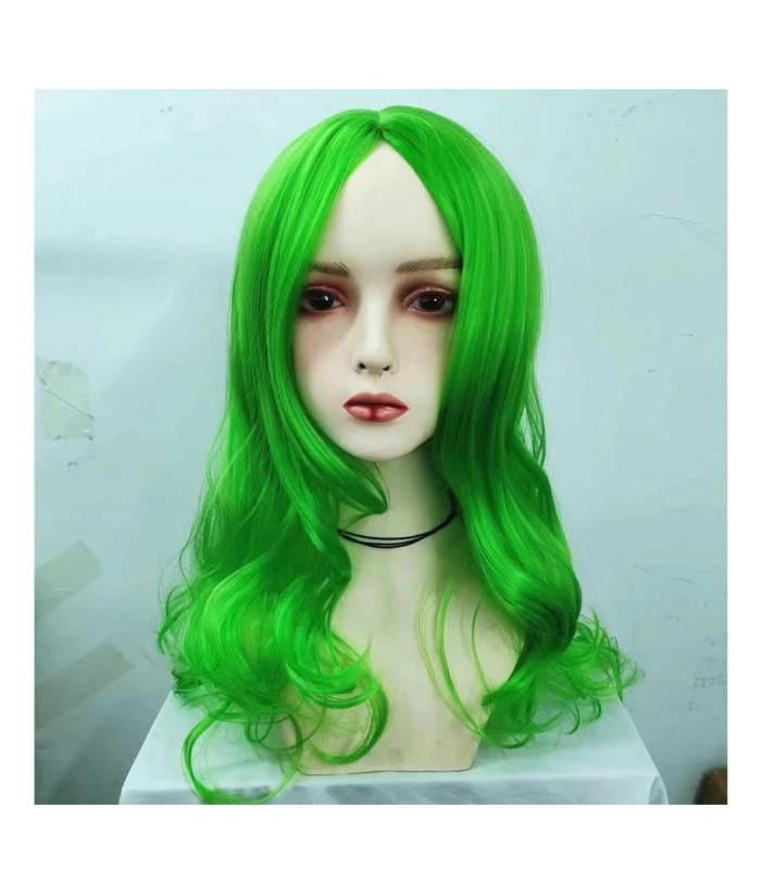 Kids Children Light Green Wig Long Hair Halloween Costume Accessories 5 Kids Children Light Green Wig Long Hair Halloween Costume Accessories - Image 3