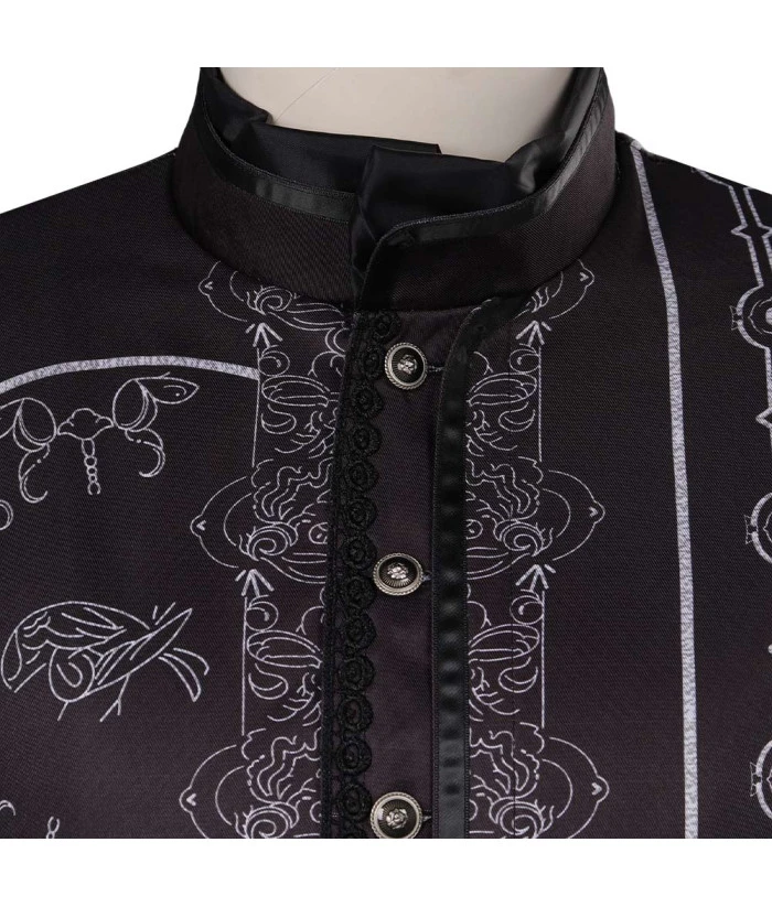 Men Medieval Fantasy Black Top Halloween Costume 6 Men Medieval Fantasy Black Top Halloween Costume - Image 4