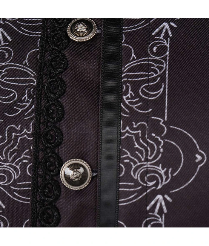 Men Medieval Fantasy Black Top Halloween Costume 8 Men Medieval Fantasy Black Top Halloween Costume - Image 6