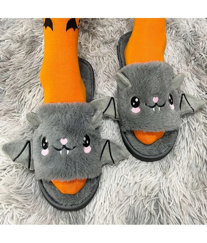 Bat Plush Slippers Socks 2 Pcs Shoes Halloween Special 4 Bat Plush Slippers Socks 2 Pcs Shoes Halloween Special - Image 2
