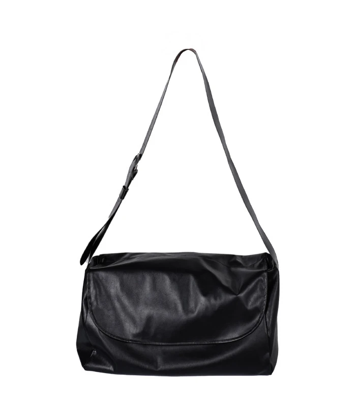 Black Leather Oversized Sporty Shoulder Bag 7 Black Leather Oversized Sporty Shoulder Bag - Image 5
