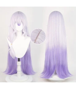 Women Light Purple Long Hair Halloween Costume Wig Accesories