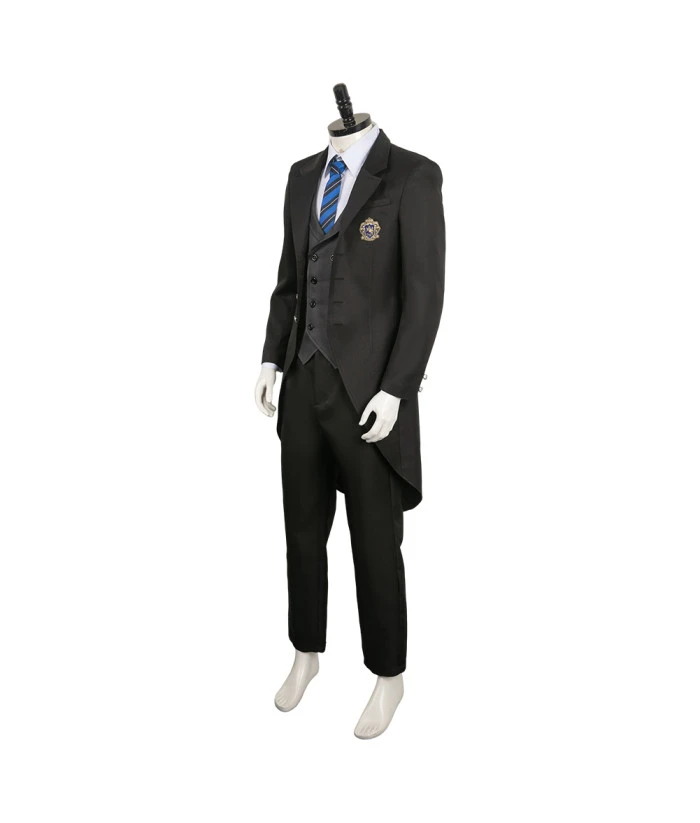 Men Black School Uniform Classic Royal Suit Halloween Costume 5 Men Black School Uniform Classic Royal Suit Halloween Costume - Image 3