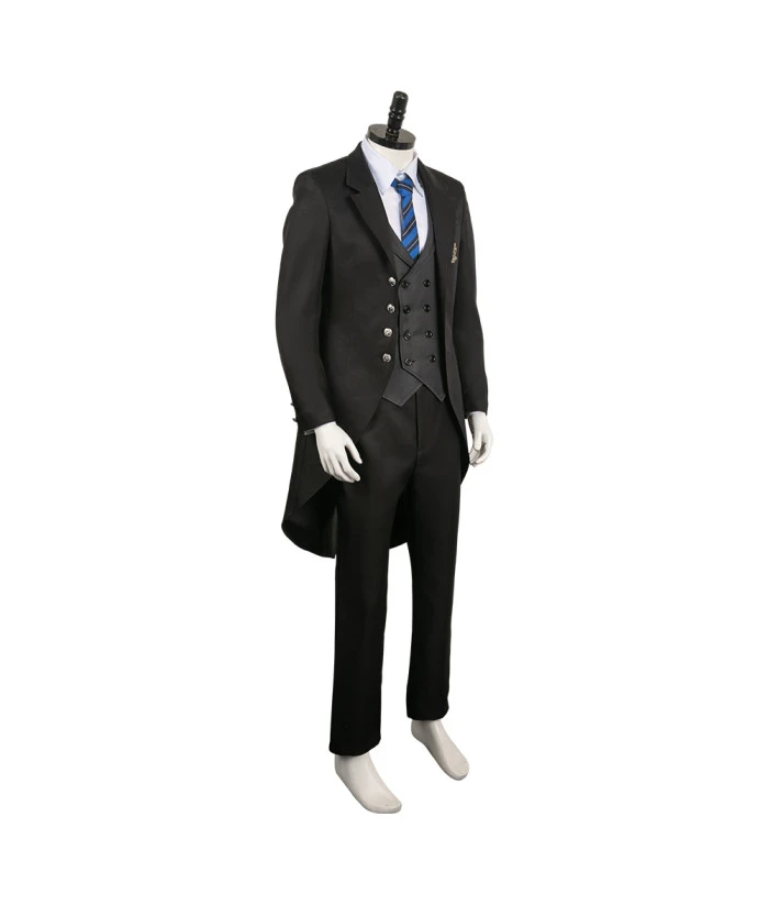 Men Black School Uniform Classic Royal Suit Halloween Costume 4 Men Black School Uniform Classic Royal Suit Halloween Costume - Image 2