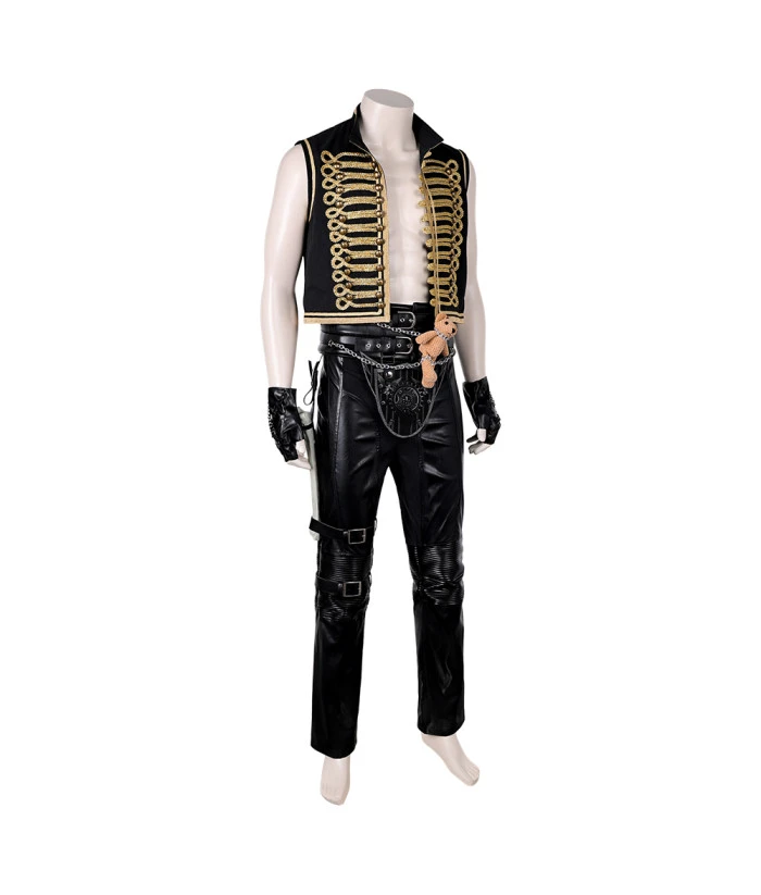 Men Vest Leather Pants 2Pcs Set Apocalypse Style Halloween Costume 4 Men Vest Leather Pants 2Pcs Set Apocalypse Style Halloween Costume - Image 2