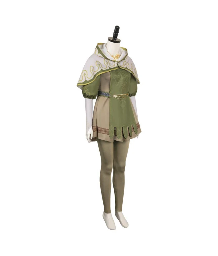 Women Medieval Green Outfit Fullset Mage Fantasy World Halloween Costume 5 Women Medieval Green Outfit Fullset Mage Fantasy World Halloween Costume - Image 3