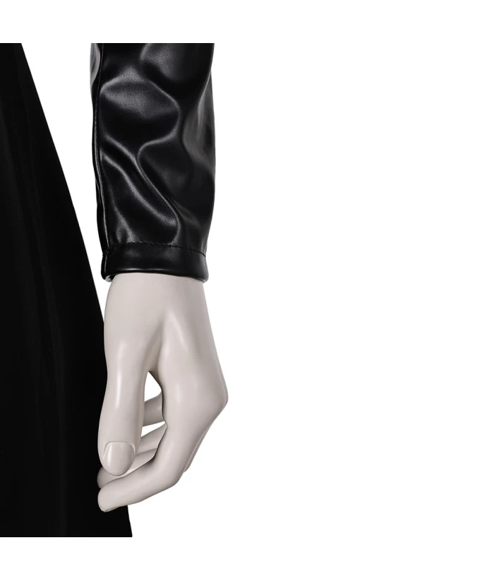 Men Black Leather Gothic Top Overcoat Halloween Costume 9 Men Black Leather Gothic Top Overcoat Halloween Costume - Image 7