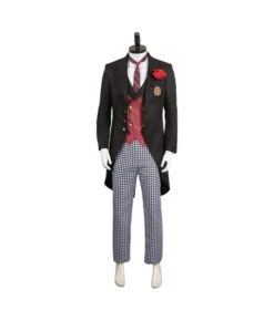 Men Red Vest School Uniform Royal Suit Halloween Costume