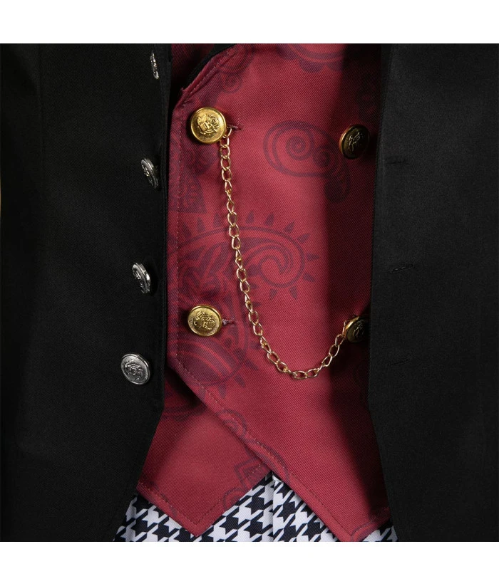 Men Red Vest School Uniform Royal Suit Halloween Costume 9 Men Red Vest School Uniform Royal Suit Halloween Costume - Image 7