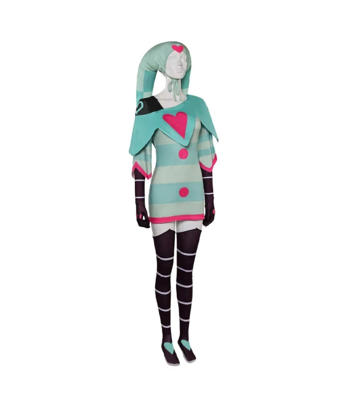 Light GreenJester Clown Outfits Halloween Costume 4 Light GreenJester Clown Outfits Halloween Costume - Image 2