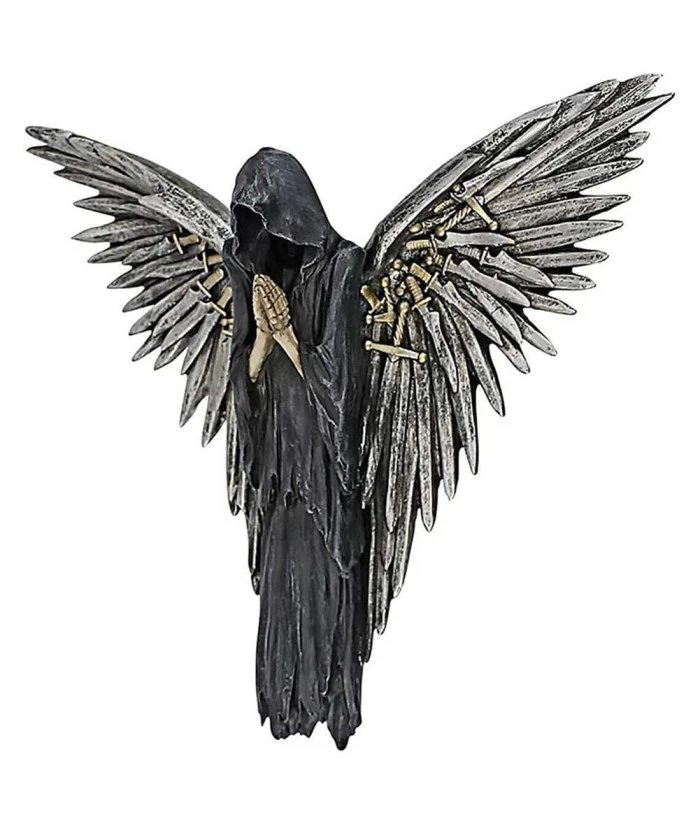 Gothic Angel Sculpture Wall Pendant Horror Haunted House Halloween Decoration 3 Gothic Angel Sculpture Wall Pendant Horror Haunted House Halloween Decoration
