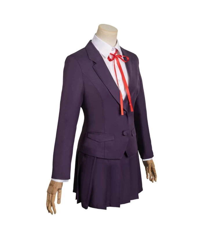 Women Claret School Uniform Suit JK Girl Halloween Costume 5 Women Claret School Uniform Suit JK Girl Halloween Costume - Image 3