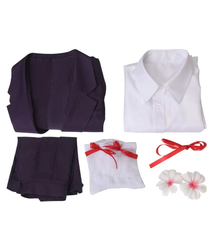 Women Claret School Uniform Suit JK Girl Halloween Costume 10 Women Claret School Uniform Suit JK Girl Halloween Costume - Image 8