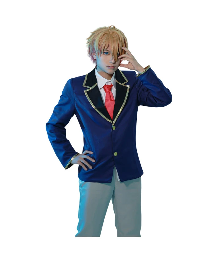 Men Dark Blue School Uniform Red Tie Slim Fit JK Uniform Halloween Costume 5 Men Dark Blue School Uniform Red Tie Slim Fit JK Uniform Halloween Costume - Image 3