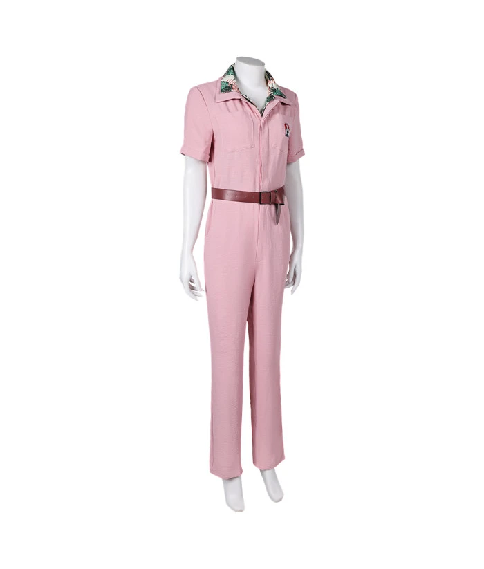 Women 60s Pink Jumpsuit Halloween Costume 4 Women 60s Pink Jumpsuit Halloween Costume - Image 2