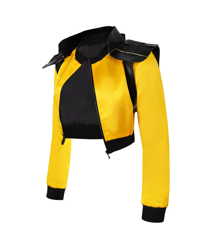 Women Yellow Short Jacket Sci-Fi Halloween Costume 5 Women Yellow Short Jacket Sci-Fi Halloween Costume - Image 3