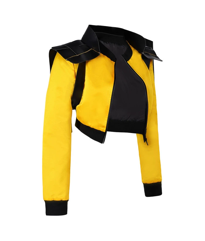 Women Yellow Short Jacket Sci-Fi Halloween Costume 4 Women Yellow Short Jacket Sci-Fi Halloween Costume - Image 2