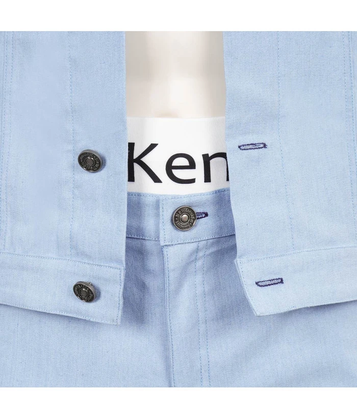 Men Blue Denim Vest Pants Fullset Outfit 6 Men Blue Denim Vest Pants Fullset Outfit - Image 4