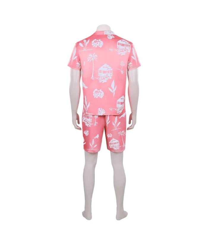 Men Pink Printing Beaches Shirts Pants Summer Outfit 4 Men Pink Printing Beaches Shirts Pants Summer Outfit - Image 2