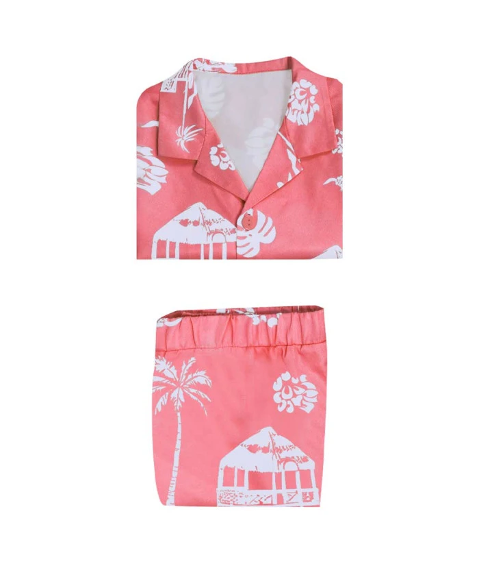 Men Pink Printing Beaches Shirts Pants Summer Outfit 8 Men Pink Printing Beaches Shirts Pants Summer Outfit - Image 6