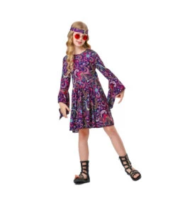 1980s Retro Floral Hippie Dress Kids Halloween Costume -Accessories Shop Kids20Children2070s20Retro20Floral20Disco20Hippie20Halloween20Stage20Costume205 700x823 1