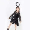 Kids Children Black Angel Outfit Halloween Costume