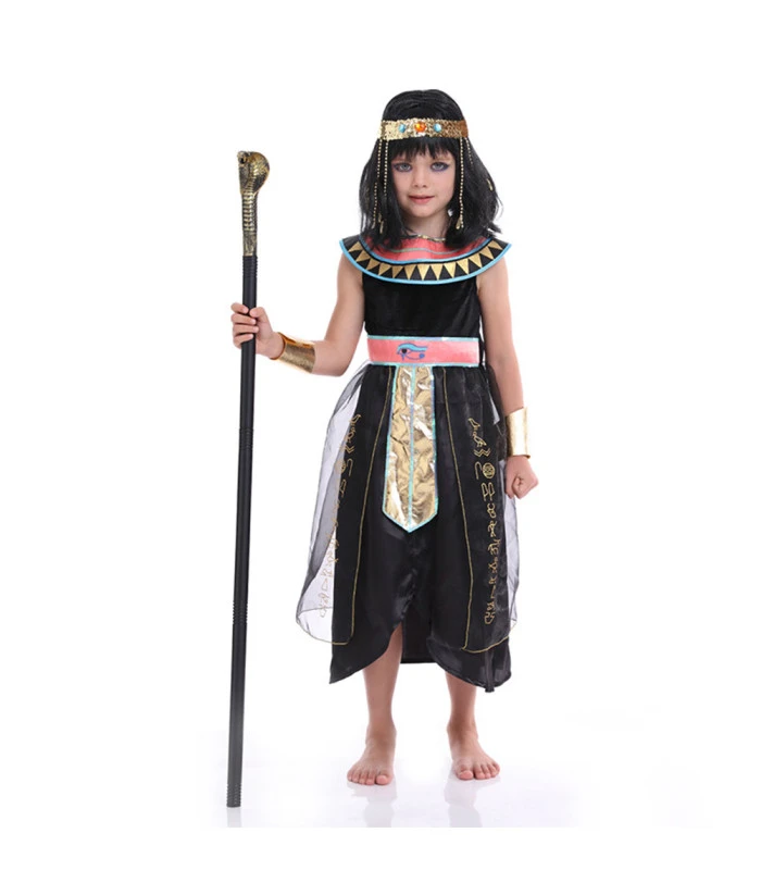 Kids Children Egyptian Queen Outfit Halloween Costume 7 Kids Children Egyptian Queen Outfit Halloween Costume - Image 5