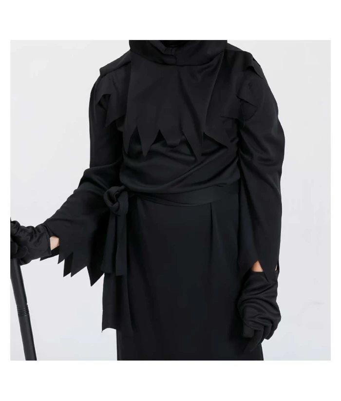 Kids Children Black Robe Hooded Grim Reaper Fullset Halloween Costume 8 Kids Children Black Robe Hooded Grim Reaper Fullset Halloween Costume - Image 6