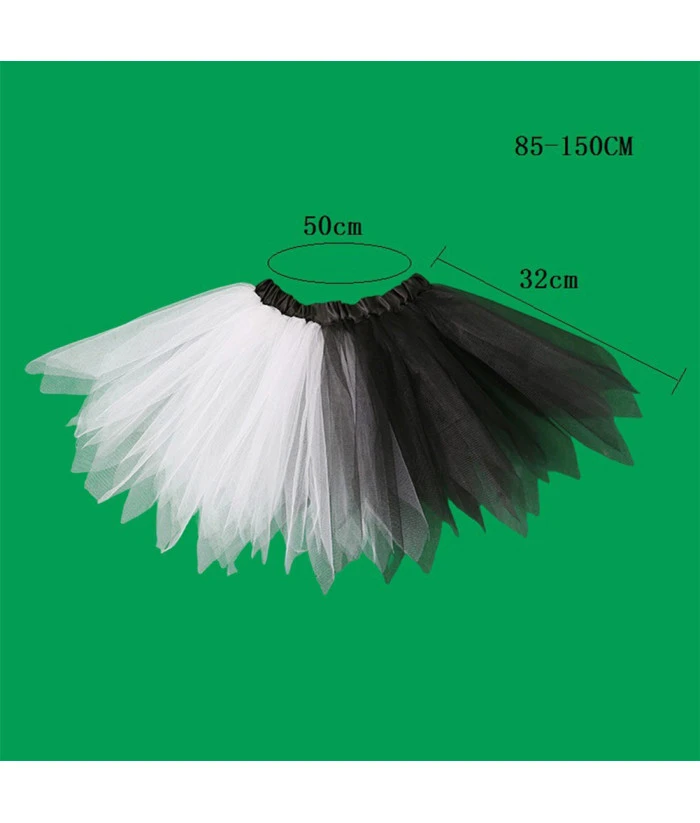 Angel Wings Tutu Skirt Black White Color Fullset Kids Halloween Costume 5 Angel Wings Tutu Skirt Black White Color Fullset Kids Halloween Costume - Image 3