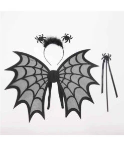 Devil Wings Set Black Skeleton Spider Bat Kids Halloween Costume Accessories