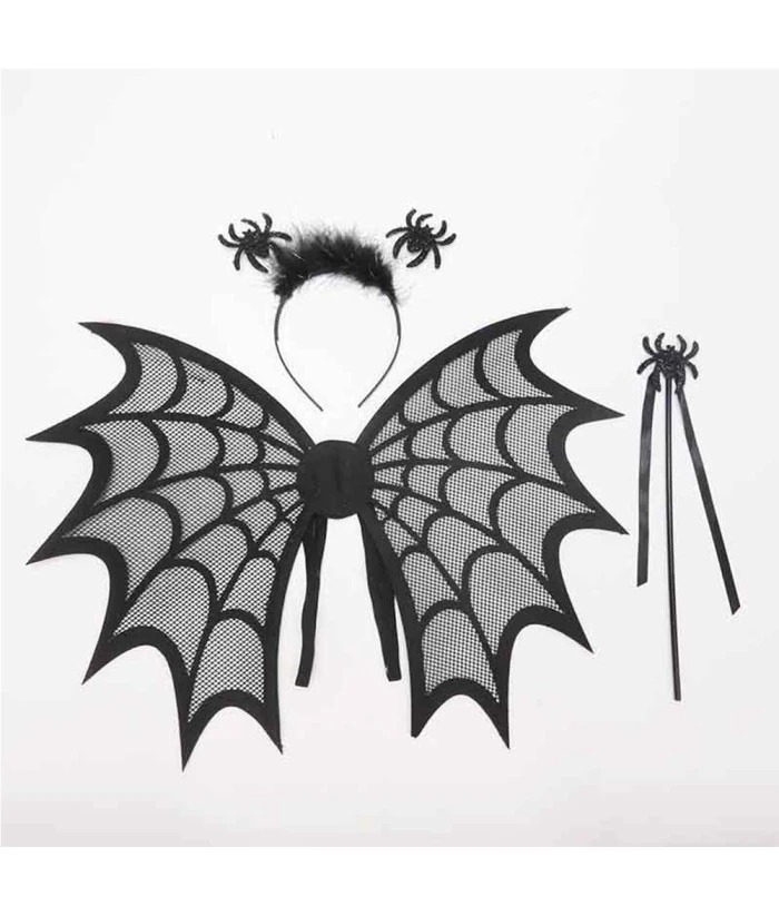 Devil Wings Set Black Skeleton Spider Bat Kids Halloween Costume Accessories 3 Devil Wings Set Black Skeleton Spider Bat Kids Halloween Costume Accessories