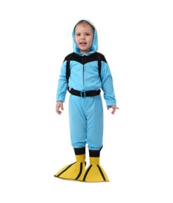Kids Children Blue Junpsuit Ocupation Diving Suit Halloween Costume
