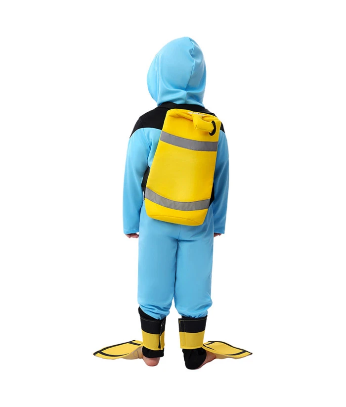 Kids Children Blue Junpsuit Ocupation Diving Suit Halloween Costume 6 Kids Children Blue Junpsuit Ocupation Diving Suit Halloween Costume - Image 4