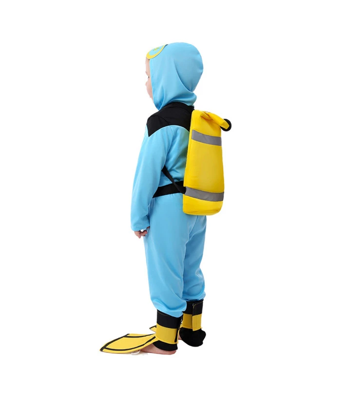 Kids Children Blue Junpsuit Ocupation Diving Suit Halloween Costume 4 Kids Children Blue Junpsuit Ocupation Diving Suit Halloween Costume - Image 2