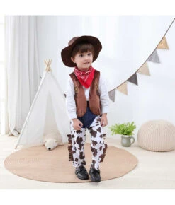 Kids Cowboy Suit 4Pcs Outfit Boy Halloween Costume