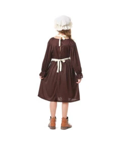 Colonial Pilgrim Maid Dress Kids Halloween Costume 12 Colonial Pilgrim Maid Dress Kids Halloween Costume -Accessories Shop Kids20Children20Brown20Dress20Medieval20European20Colonial20Pilgrim20Costume3 700x823 1