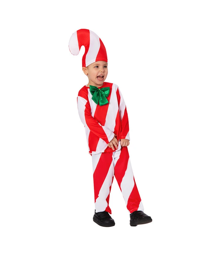 Kids Children Christmas Candy Cane Outfit Halloween Costume 4 Kids Children Christmas Candy Cane Outfit Halloween Costume - Image 2