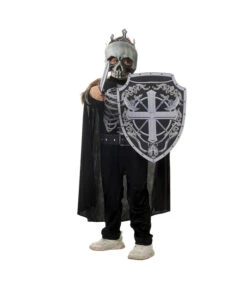 Kids Children Fantasy Skeleton Kight 4Pcs Fullset Outfit Halloween Costume