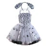Animal Dalmatian Black And White Spots Tutu Skirt Kids Halloween Costume