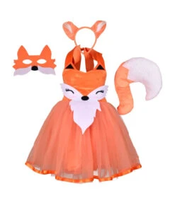 Animal Fox Orange Dress Tutu Skirt Kids Halloween Costume