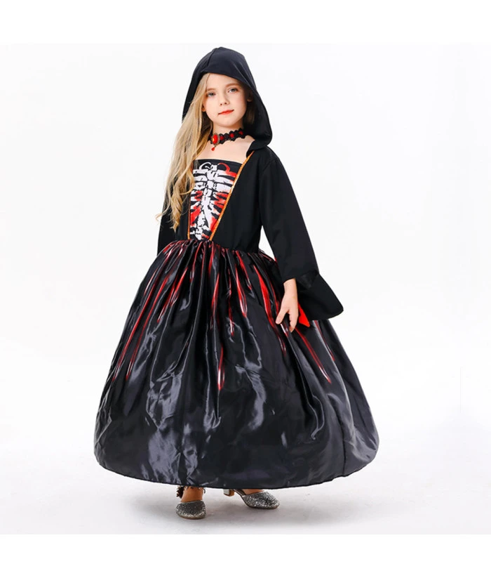 Girl Witch Skeleton Day Of The DeadHalloween Costume 4 Girl Witch Skeleton Day Of The DeadHalloween Costume - Image 2