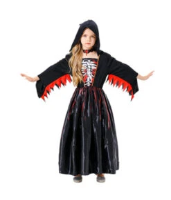 Girl Witch Skeleton Day Of The DeadHalloween Costume 14 Girl Witch Skeleton Day Of The DeadHalloween Costume -Accessories Shop Kids20Children20Girl20Black20Dress20Witch20Skeleton20Fantasy20Hood20Cloak20Halloween20Costume206 700x823 1