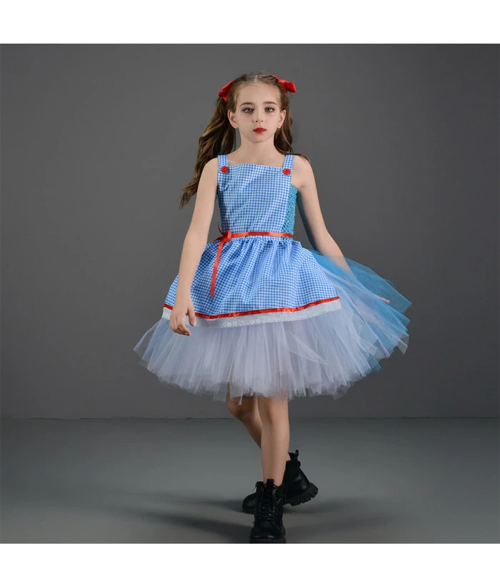 Wonderland Blue Tutu Skirt Girl Halloween Costume 6 Wonderland Blue Tutu Skirt Girl Halloween Costume - Image 4