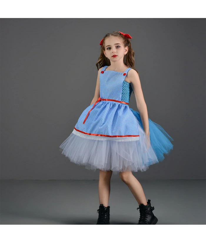 Wonderland Blue Tutu Skirt Girl Halloween Costume 7 Wonderland Blue Tutu Skirt Girl Halloween Costume - Image 5